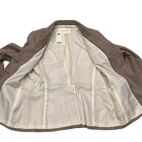 NEW Banana Republic Tan Cashmere & Wool Blend 3 Button Blazer Women’s size 12 - Picture 5 of 9